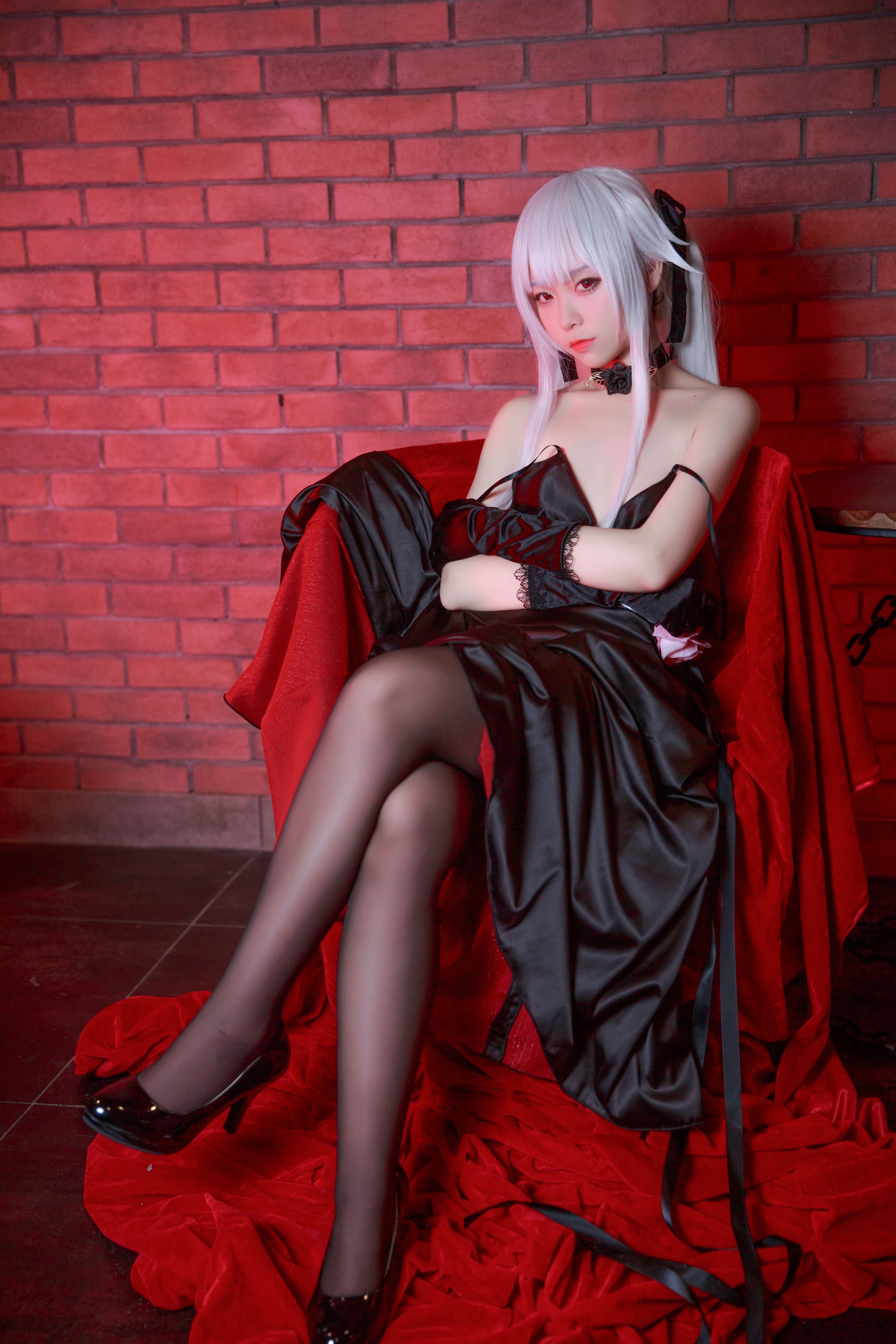 图片[1]-G44不会受伤 – NO.014 雾枝黑裙礼服 [13P]-XikXak
